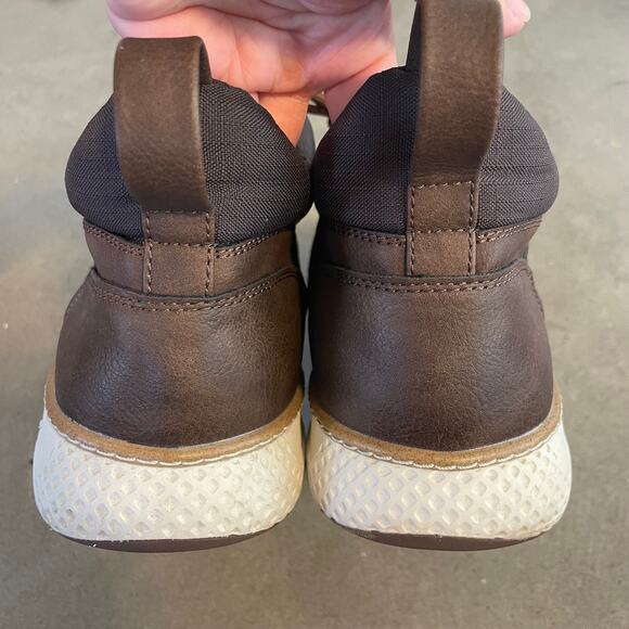 Marks & Spencer M&S brown leather lace up trainers casual boots mens 11 NEW - Picture 9 of 10